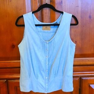 Liz Clairborne LizWear Top, Size Large, Light Denim Color